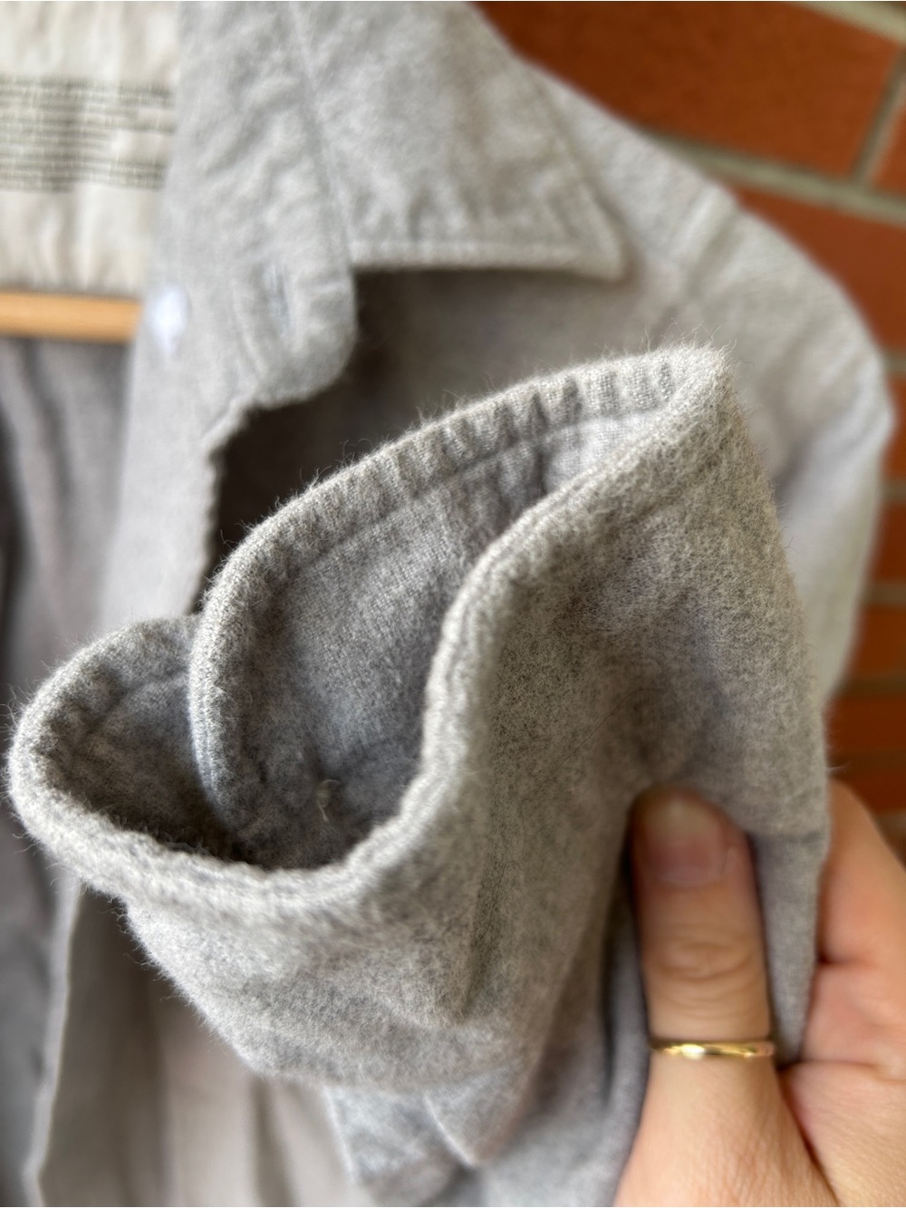 MUJI 100% Cotton Grey Men’s Flannel Button Down Shirt - Picture 5 of 7